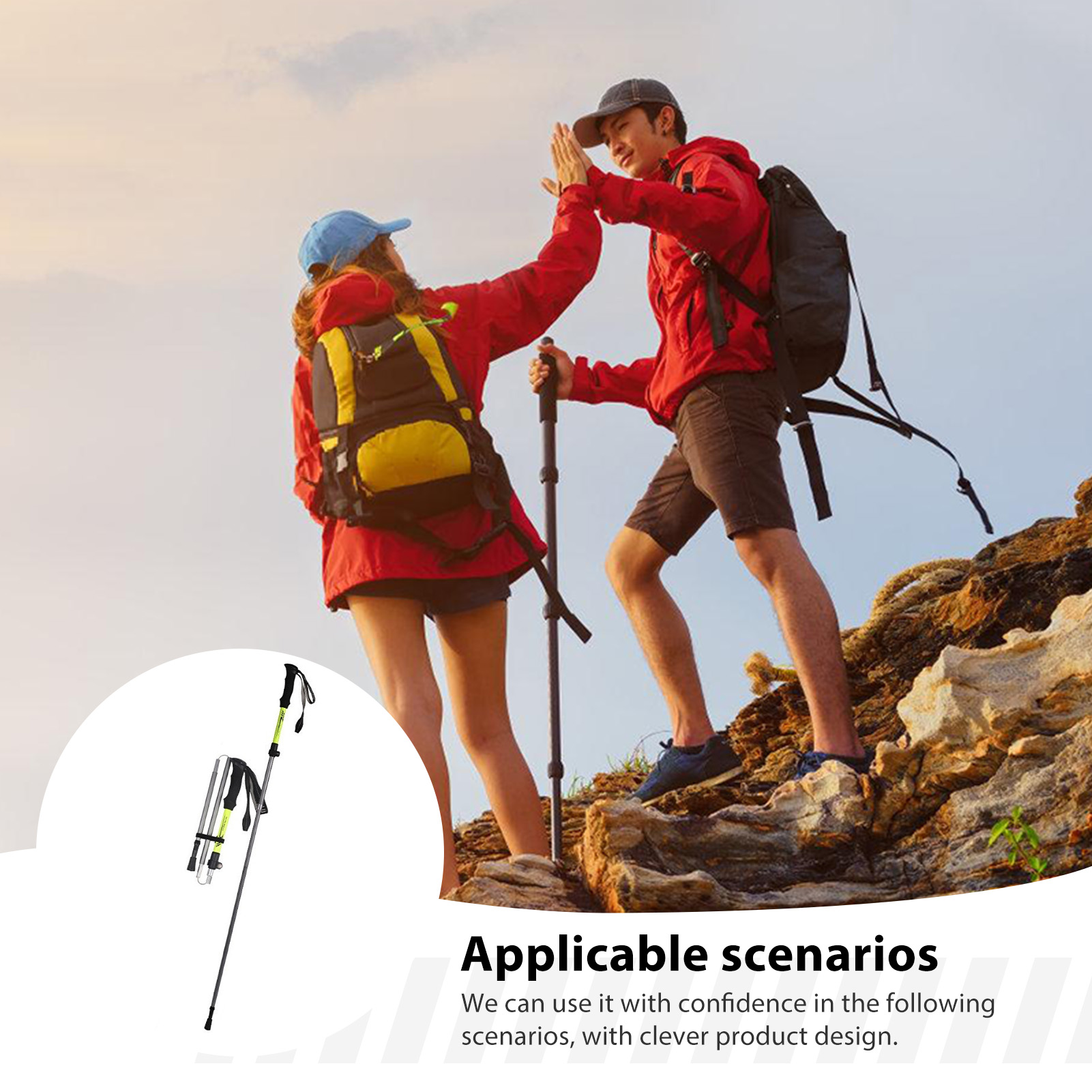 Outdoor Sport Climbing Gear - Tongkat Trekking dari Paduan Aluminium untuk