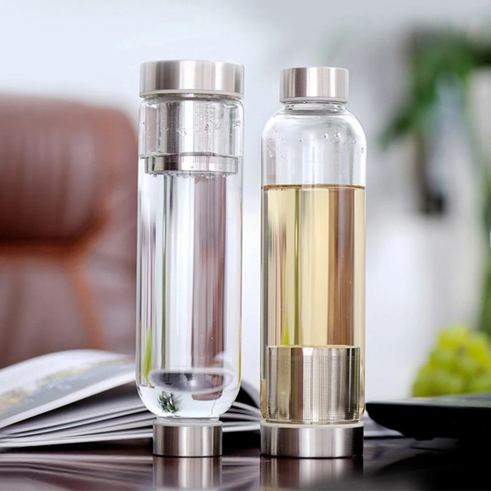 Outdoor Sport Glass Water Bottle - Botol Air Olahraga Kaca dengan Saringan